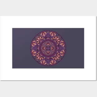 Floral Star Pacific Mandala Posters and Art